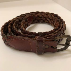 Men’s Braided Leather Belt Size 36 Very Good Condition
